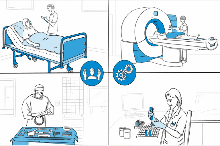Auch technische Fähigkeiten sind in Gesundheitsberufen gefragt 